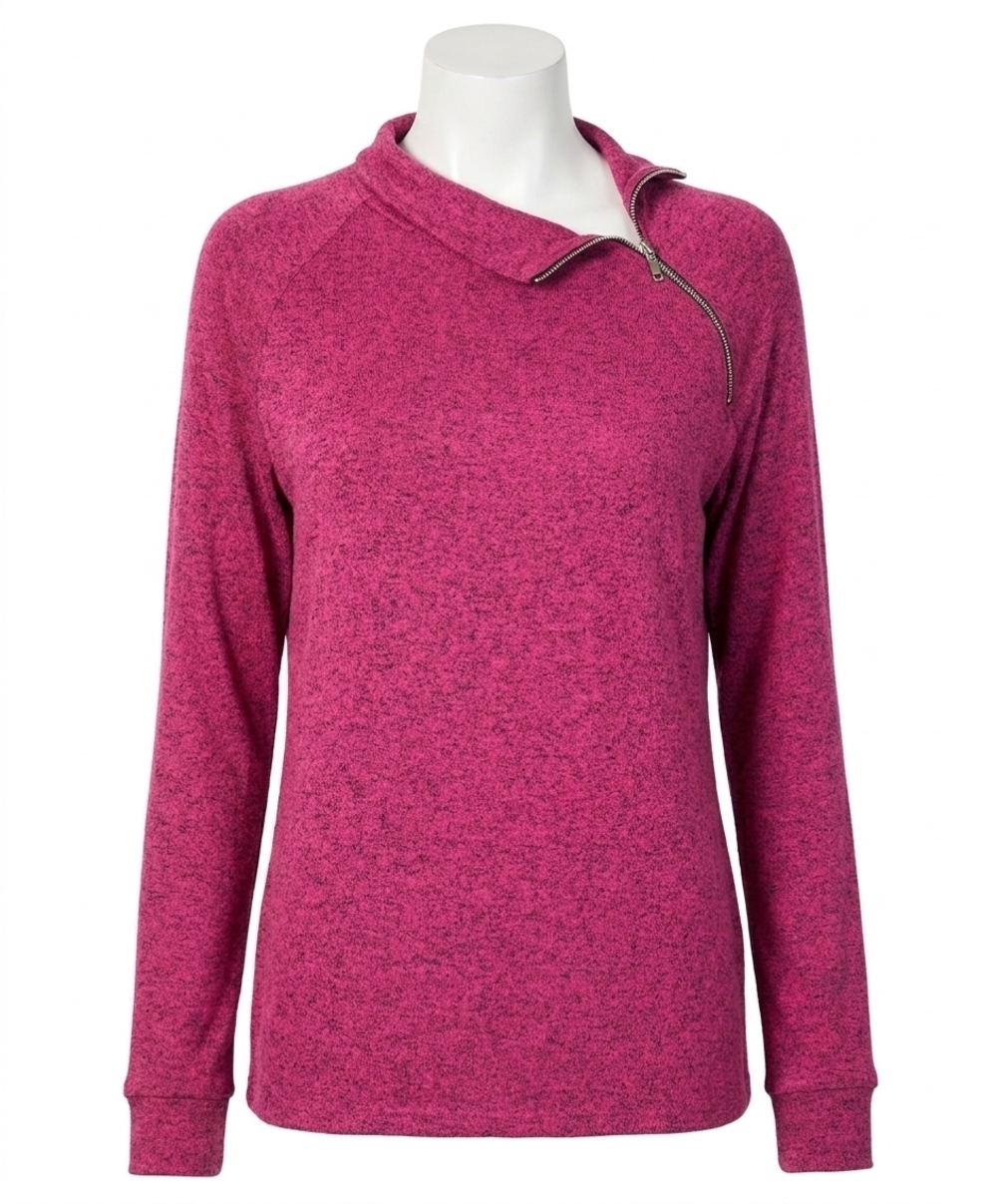 NEW FRENCH KYSS zip neck top in rose
